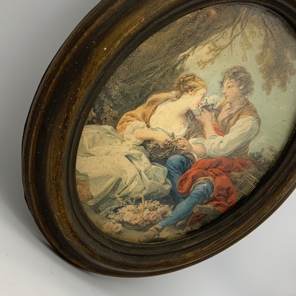 Vintage Action Italian Wall Hanging Picture Frame with Victorian Style Photo - Picture 3 of 15